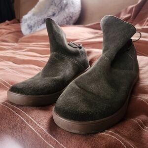 UGG Olive Green Suede Slip-On Boots